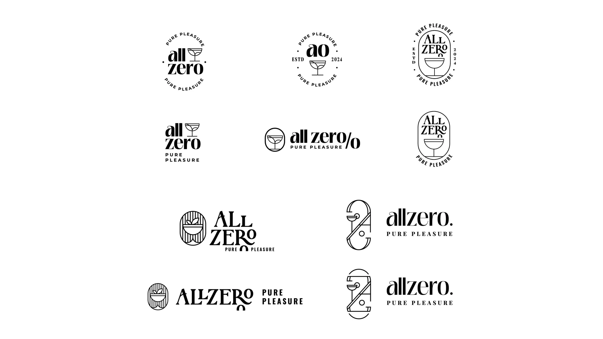 Warianty koncepcji logo Allzero