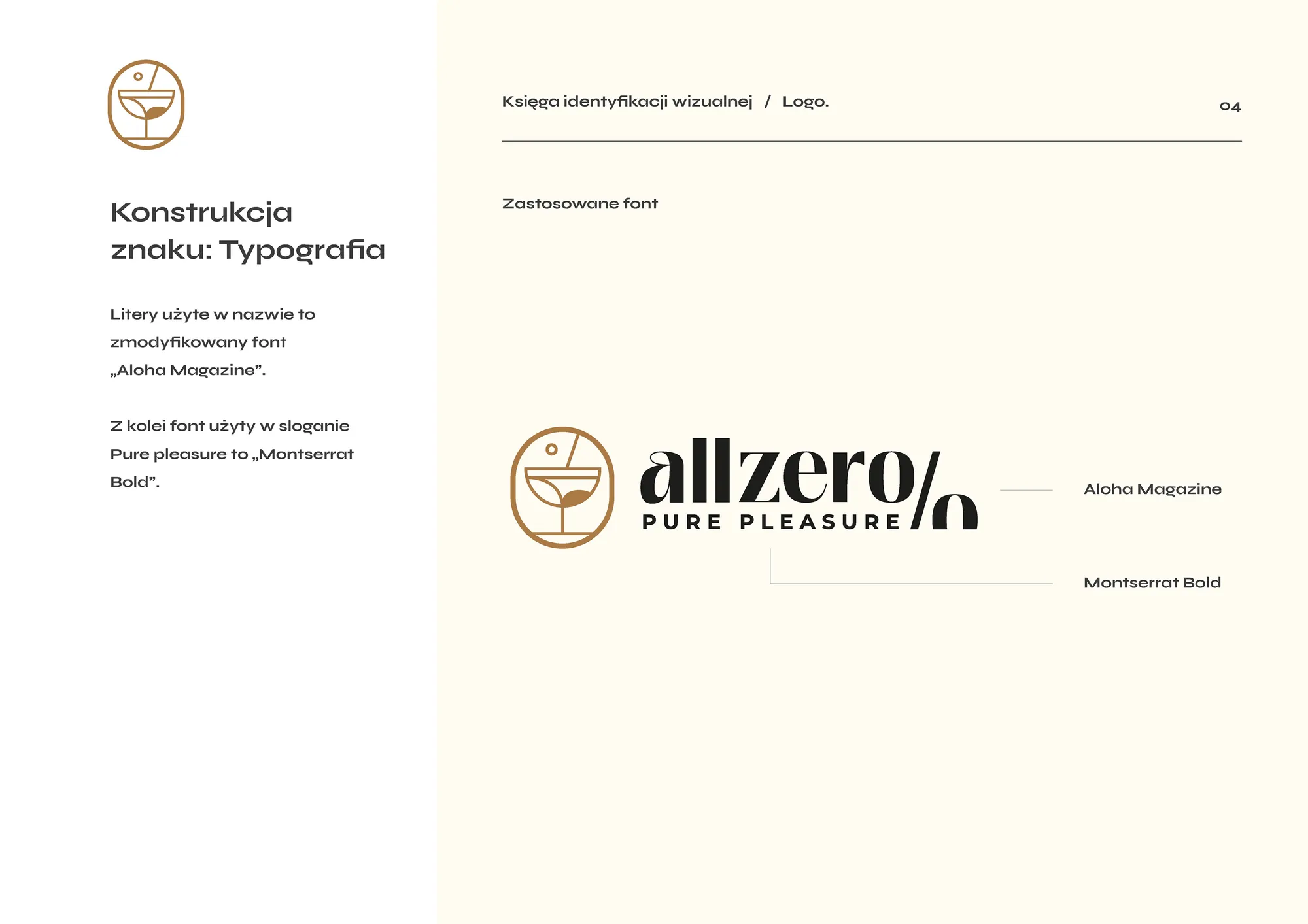 Księga znaku Allzero: typografia logo