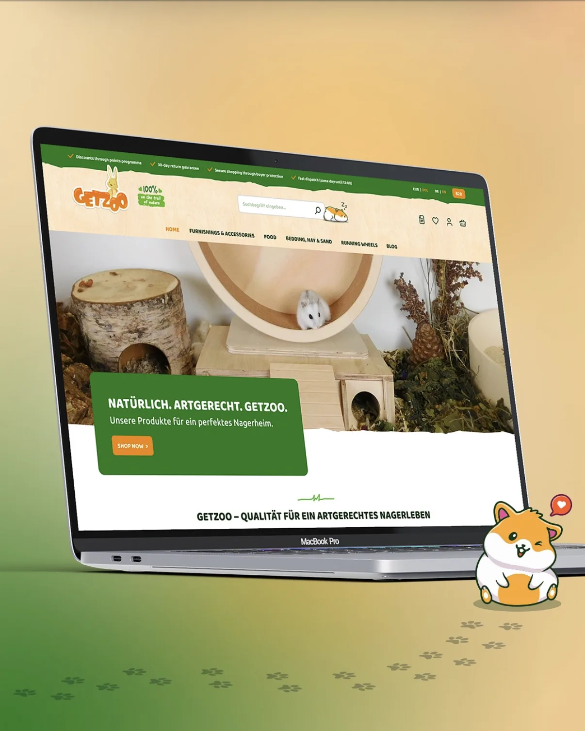 Strona główna Getzoo na laptopie