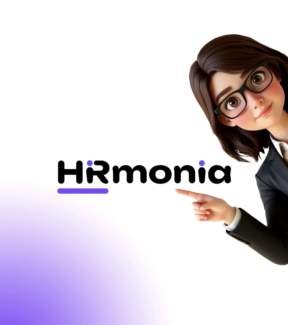 Monia z HR wskazuje logo HRmonia