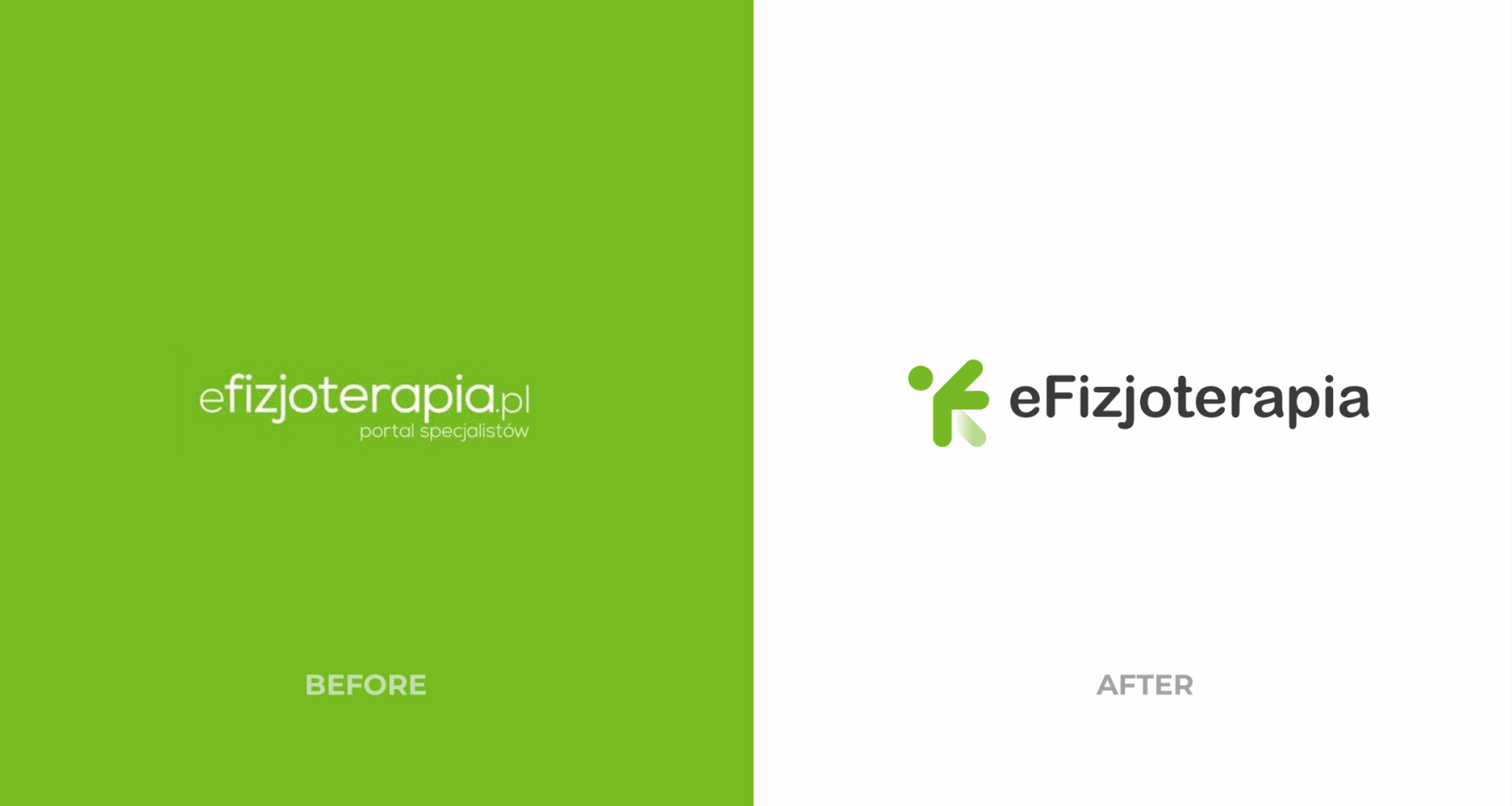 Porównanie starego i nowego logo eFizjoterapia